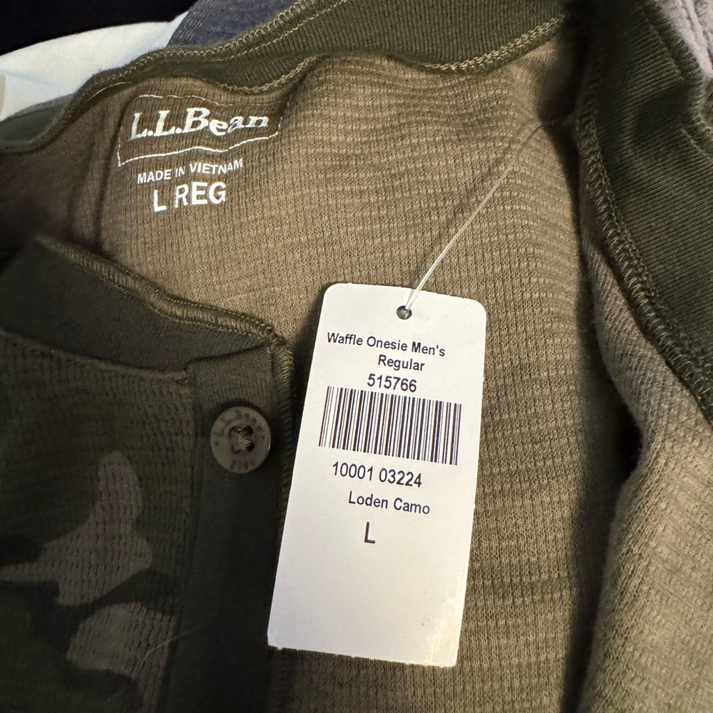 Ll bean camo waffle onesie.  Brand new with tags.
